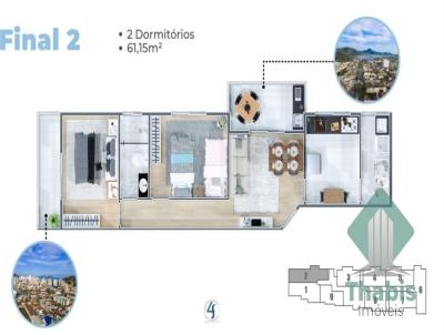 Apartamento para Venda, em São Vicente, bairro Bitaru, 2 dormitórios, 1 banheiro, 1 vaga